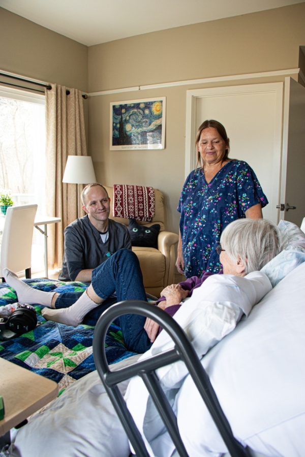 Caregiver and an old man